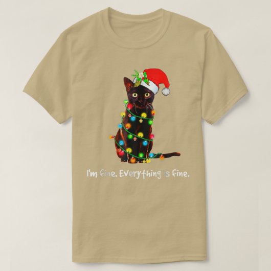 kerstlampjes, ik ben een boeteskat. t-shirt (Design voorkant)