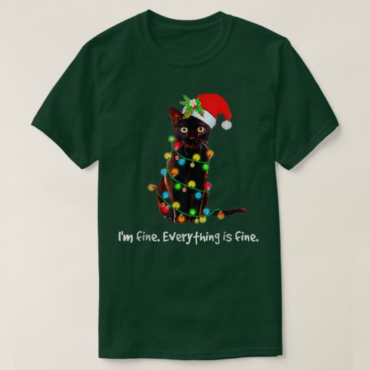 kerstlampjes, ik ben een boeteskat. t-shirt (Design voorkant)