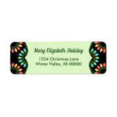 Kerstlampjes in kleurrijk cirkelpatroon etiket (Voorkant)