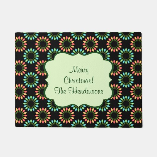 Kerstlampjes in kleurrijke cirkels deurmat (Voorkant)