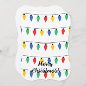 kerstlampjes kaart (Voorkant / Achterkant)