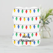 kerstlampjes kaart (Staand voorkant)