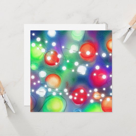 kerstlampjes kaart (Voorkant / Achterkant in situ)