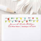 kerstlampjes Kaart Adresetiketten Etiket (Insitu)