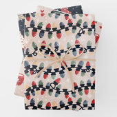 Kerstlampjes, kers en cacao inpakpapier vel (In situ)