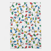 kerstlampjes kleurrijke tekenvellen theedoek (Verticaal)