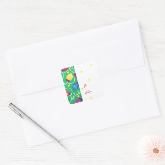 kerstlampjes Labels stickers (Envelop)