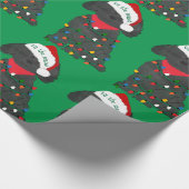 kerstlampjes Labradoodle Green Cadeaupapier (Hoek)