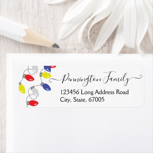 Kerstlampjes Mailing Adres Familienaam Etiket (Insitu)