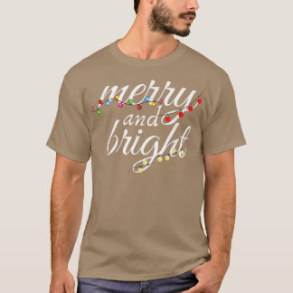 kerstlampjes Merry en Bright decoraties T-shirt