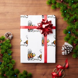 kerstlampjes met bundel bijenpatroon ompakken papi cadeaupapier