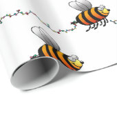 kerstlampjes met bundel bijenpatroon ompakken papi cadeaupapier (Rol Hoek)