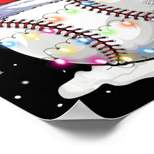 kerstlampjes met honkbal poster (Hoek)