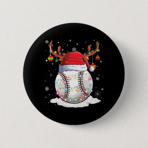 kerstlampjes met honkbal ronde button 5,7 cm