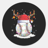 kerstlampjes met honkbal ronde sticker (Voorkant)