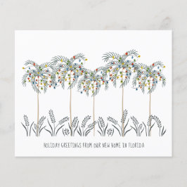 kerstlampjes met kerstbomen die Kaart verplaatsen