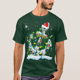 kerstlampjes met kerstverlichting voor de kerstman t-shirt
