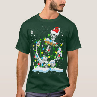 kerstlampjes met kerstverlichting voor de kerstman t-shirt