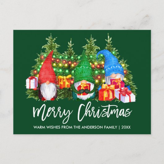 kerstlampjes met penseel Groen Briefkaart (Voorkant)