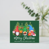 kerstlampjes met penseel Groen Briefkaart (Staand voorkant)