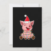 kerstlampjes met Pet met kerstmis - Funny Pig Kaart (Voorkant)