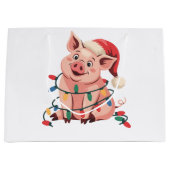 kerstlampjes met Pet met kerstmis - varkenslover Groot Cadeauzakje (Voorkant)
