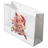 kerstlampjes met Pet met kerstmis - varkenslover Groot Cadeauzakje (Voorkant Gekanteld)