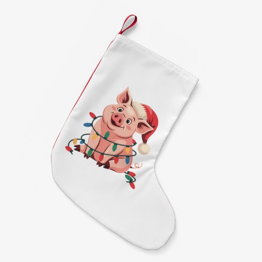 kerstlampjes met Pet met kerstmis - varkenslover Kleine Kerstsok (Voorkant (Hangend))