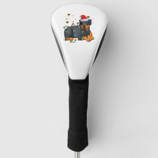 Kerstlampjes met rottweiler golfheadcover