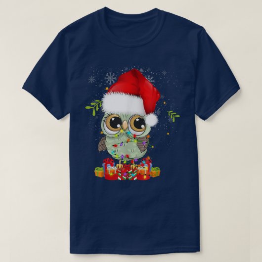 kerstlampjes met taardeuil t-shirt (Design voorkant)