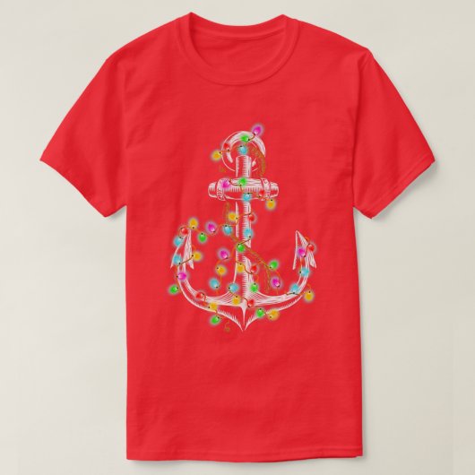 kerstlampjes met zeilende cruise boat cadeaus t-shirt (Design voorkant)