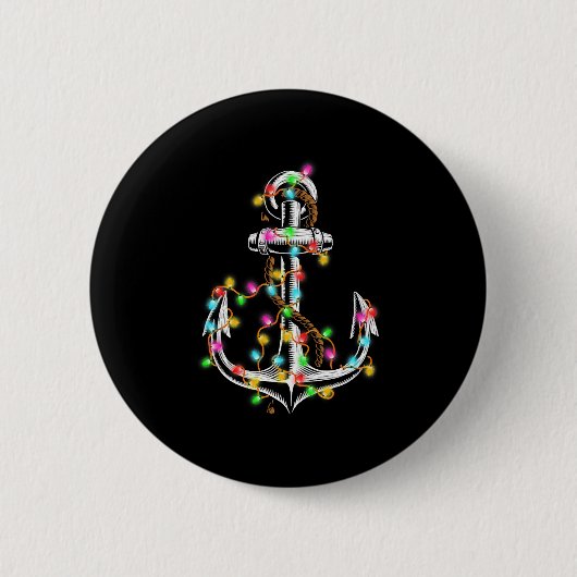 kerstlampjes met zeilende cruise boat Gif Ronde Button 5,7 Cm (Voorkant)