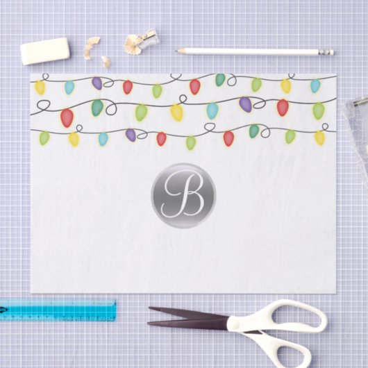 kerstlampjes Monogram Letter-Initiaal Tissuepapier (Craft)