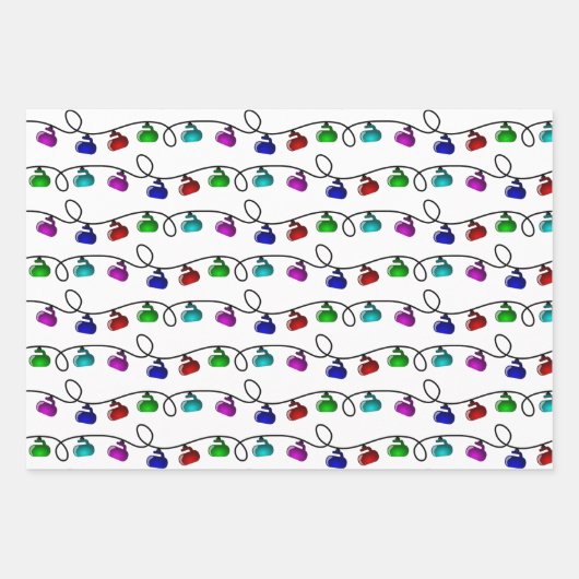 kerstlampjes ompakken van papierbladen inpakpapier vel (Voorkant 3)