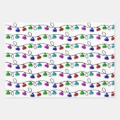 kerstlampjes ompakken van papierbladen inpakpapier vel (Voorkant)