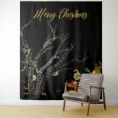 Kerstlampjes op de achtergrond van de foto's van T Wandkleed (In situ)