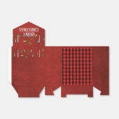 kerstlampjes op lumberjack plaid bedankdoosjes (Uitgevouwen)