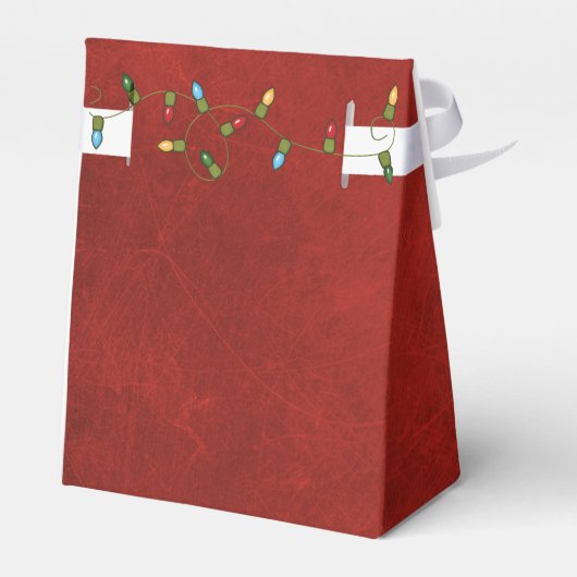 kerstlampjes op lumberjack plaid bedankdoosjes (Achterkant)