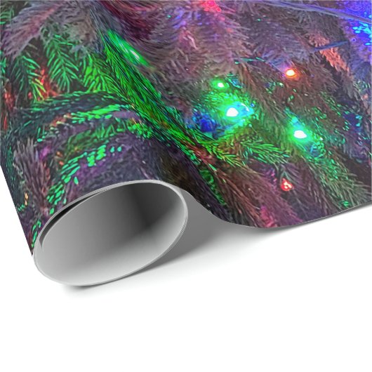 kerstlampjes op pine cadeaupapier (Rol Hoek)