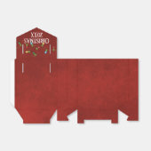 kerstlampjes op rood bedankdoosjes (Uitgevouwen)