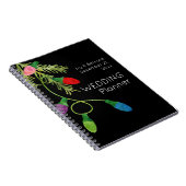 kerstlampjes op zwarte bruiloft notitieboek (Rechterzijde)