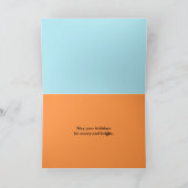 kerstlampjes, Oranje en blauw Feestdagen Kaart (Binnen)