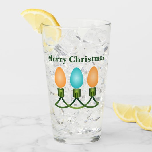 kerstlampjes, Oranje en blauw Glas (Voorkant ijs)