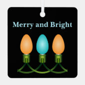 kerstlampjes, Oranje en blauw Metalen Ornament (Achterkant)