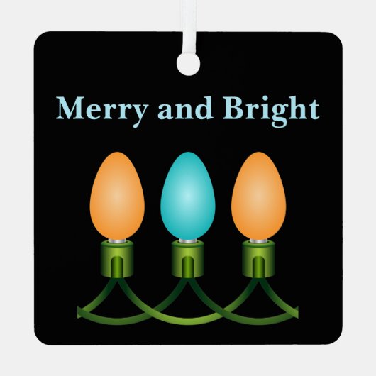 kerstlampjes, Oranje en blauw Metalen Ornament (Achterkant)