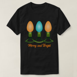 kerstlampjes, Oranje en blauw T-shirt