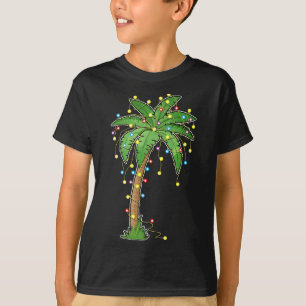 kerstlampjes palmboom strand Funny Tropical Xm T-shirt