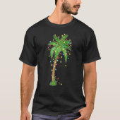 kerstlampjes palmboom strand Funny Tropical Xm T-shirt (Voorkant)