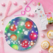 kerstlampjes papieren bordje (Feest)