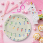 kerstlampjes papieren bordje (Feest)